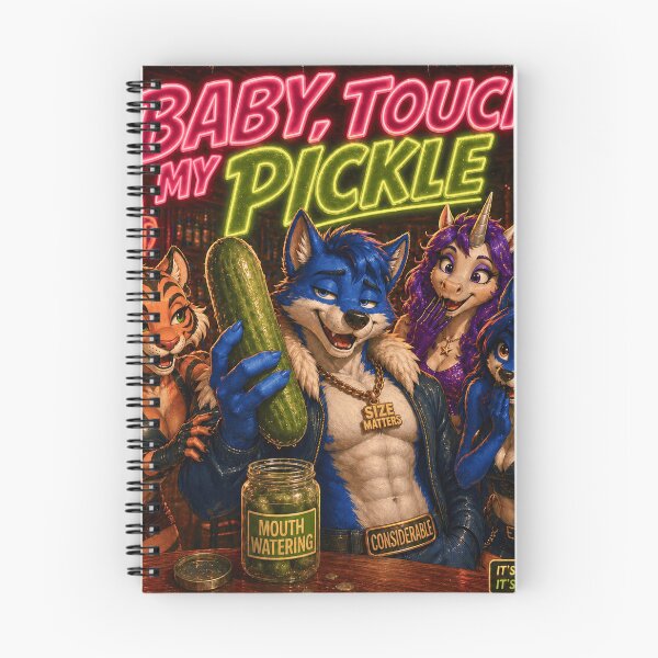 Item preview, Baby Touch My Pickle Funny Blue Fox Bar Shirt Sticker Poster designed and sold by A Sinister Sly.