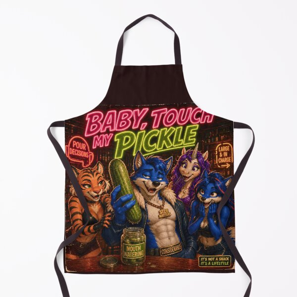Item preview, Baby Touch My Pickle Funny Blue Fox Bar Shirt Sticker Poster designed and sold by A Sinister Sly.