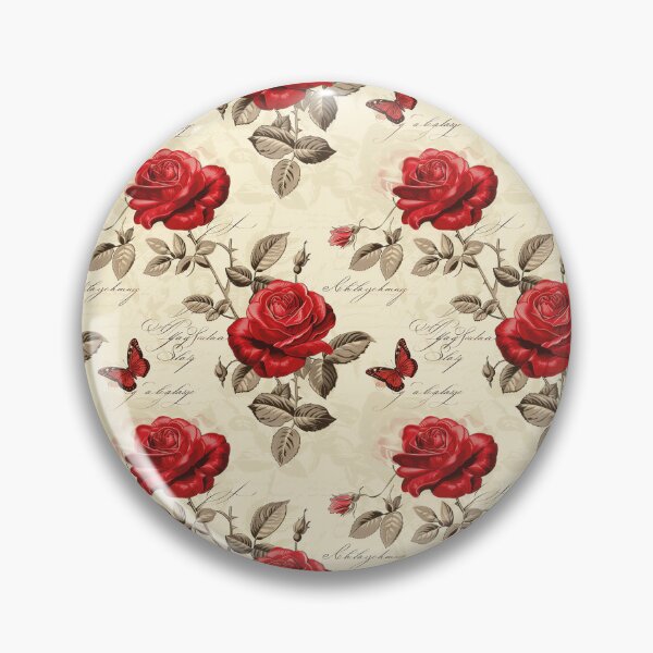 Artikelvorschau, Vintage-rotes florales Muster im Used-Look entworfen und verkauft von LouieVanille.