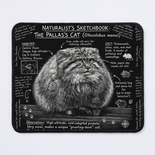 Item preview, Naturalist's Sketchbook Pallas Cat Wild Cat Science Art designed and sold by Spectrumcontour.