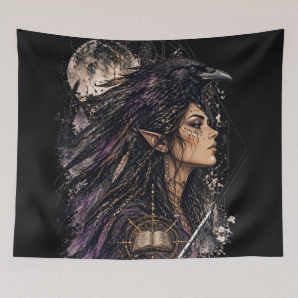 Item preview, The Power of Knowledge – Raven Spirit Dark Fantasy Art designed and sold by InnerwayStudio.