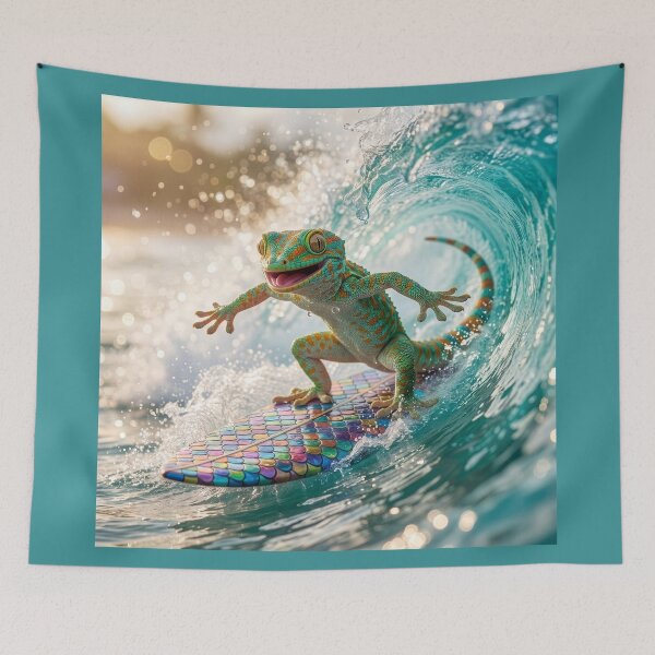 Item preview, Gecko Surfs the Waves designed and sold by Tridentulus.