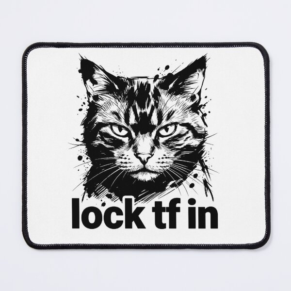 Item preview, Lock TF In Cat Shirt - Intense Staring Tabby Gritty Ink Art Design - Funny Gym and Gaming Focus Tee designed and sold by BumbleBloom7.