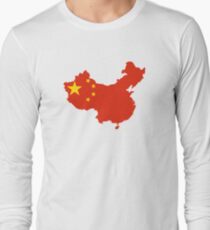 Flagge Karte von China Langarmshirt