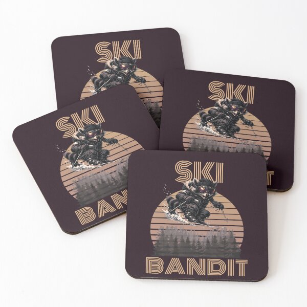 Item preview, Ski Bandit Raccoon Retro Sunset Skiing Animal Funny Winter Sports Design designed and sold by HOUSE OF TIST.