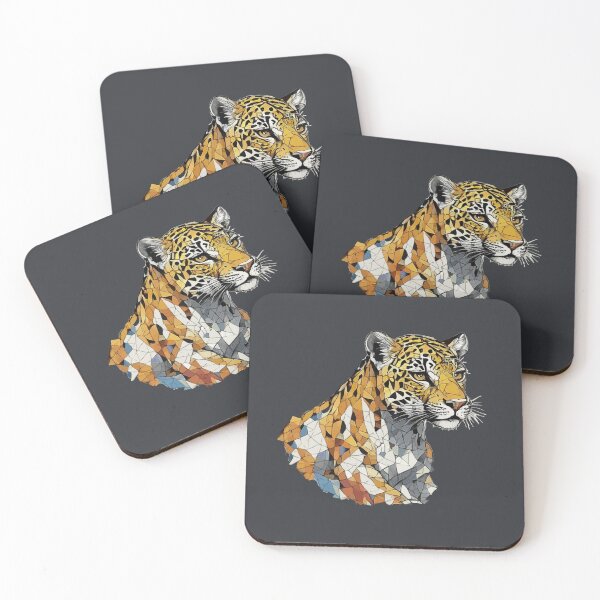 Item preview, Mayan Jaguar Mosaic – Modern Animal Art designed and sold by Tklezardesigns.