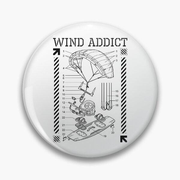Item preview, Kiteboarding Kitesurfing Wind Addict Kite Surf Diagram designed and sold by GrandeDuc.