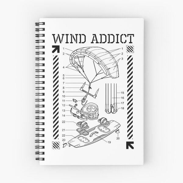 Item preview, Kiteboarding Kitesurfing Wind Addict Kite Surf Diagram designed and sold by GrandeDuc.