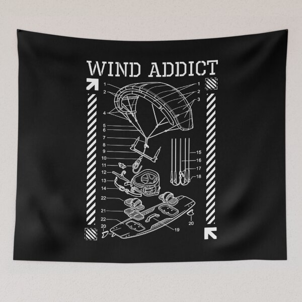 Item preview, Kiteboarding Kitesurfing Wind Addict Kite Surf Diagram designed and sold by GrandeDuc.
