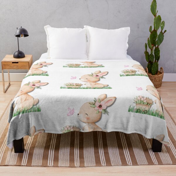 Item preview, Cute Bunny with Butterfly Watercolor Art designed and sold by Cutethings3.