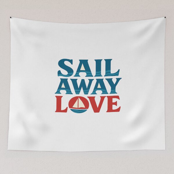 Item preview, “Sail Away Love” Nautical Typography Art | Romantic Ocean Design for Beach & Travel Lovers designed and sold by Bright Nest Studio.