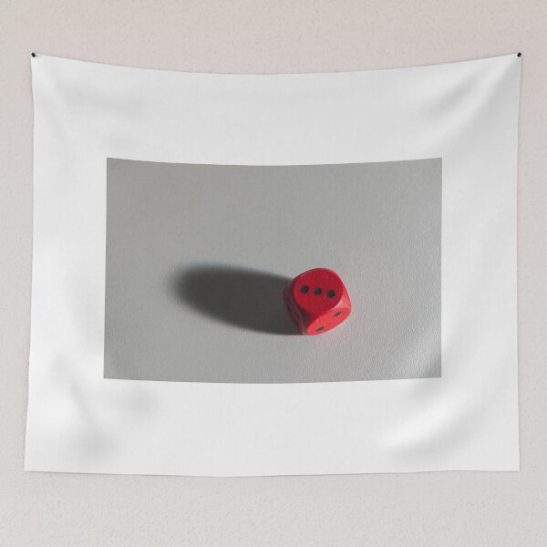 Item preview, Red Game Die Casting a Long Shadow on a White Surface, Symbolizing Chance and Luck designed and sold by Nmallia.