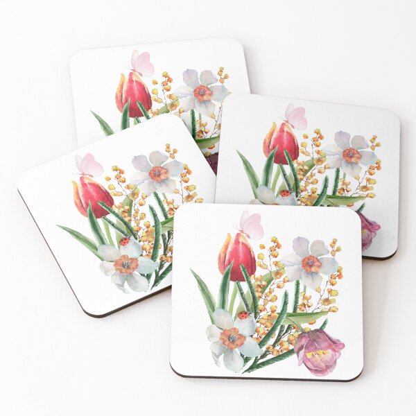 Item preview, Spring Flowers With A Butterfly And A Ladybug. designed and sold by Dinasshop.