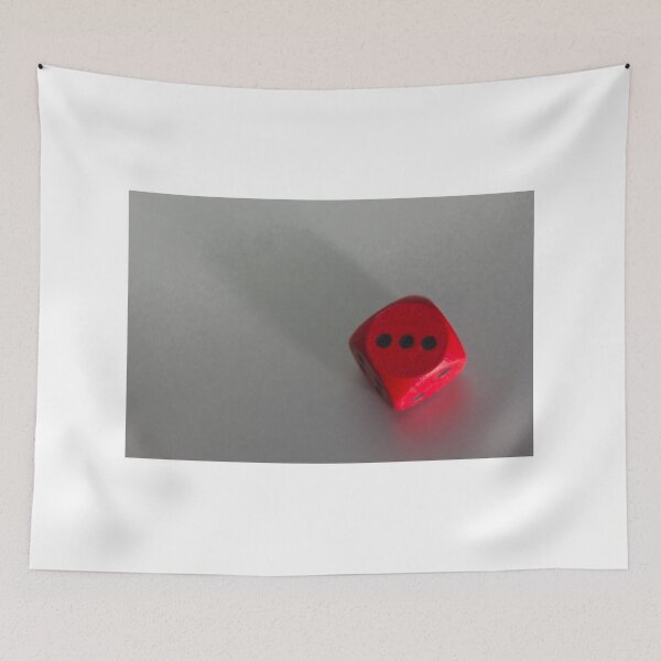 Item preview, Red Game Die Casting a Long Shadow on a White Surface, Symbolizing Chance and Luck designed and sold by Nmallia.