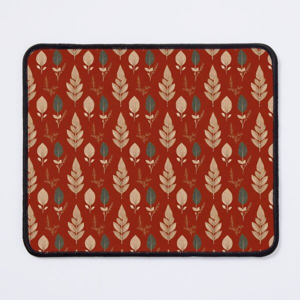 Item preview, Minimalist Red Leaf Pattern with White Botanical Branches designed and sold by semenol.