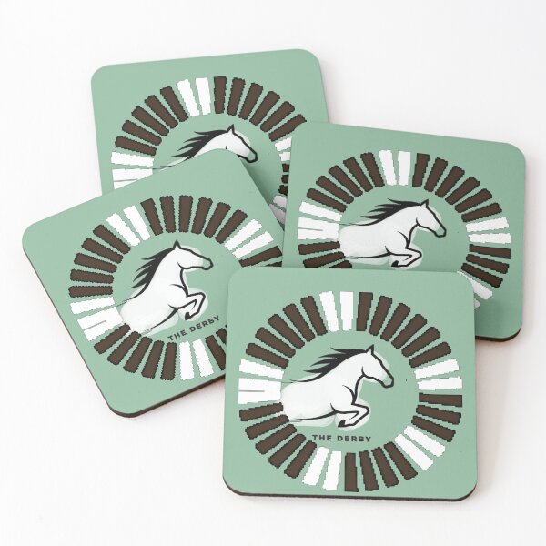 Item preview, Silhouettes of horses mid‑stride of a classy Derby vibe designed and sold by  Mudikeys.