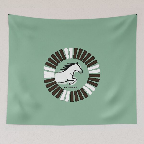 Item preview, Silhouettes of horses mid‑stride of a classy Derby vibe designed and sold by  Mudikeys.