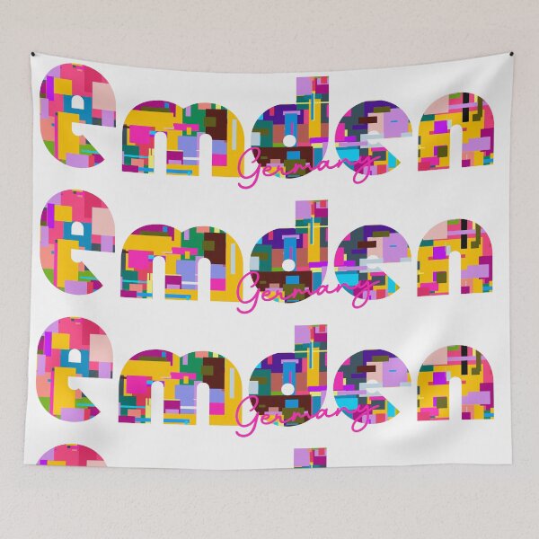 Item preview, Emden, Germany, Vibrant Abstract City Typography Art designed and sold by Wanderful-roads.