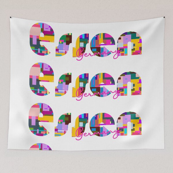 Item preview, Essen, Germany, Vibrant Abstract City Typography Art designed and sold by Wanderful-roads.