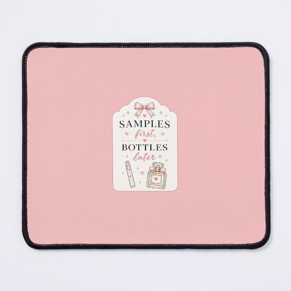 Item preview, Samples First. bottles later Perfume Sticker | Funny Fragrance Girlie Aesthetic designed and sold by Bonvivant-Adven.