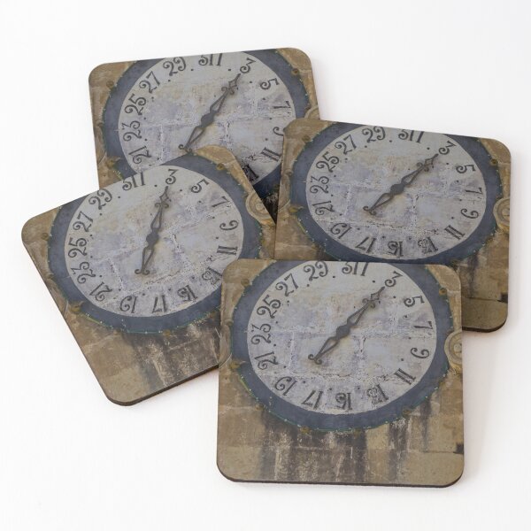 Item preview, Weathered Vintage Clock Face On Stone Tower With Roman Numerals And Ornate Hands designed and sold by Nmallia.