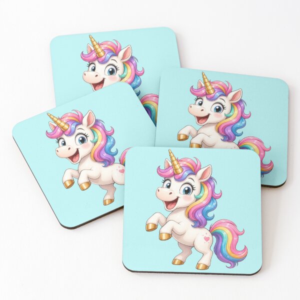 Item preview, Cheerful Rainbow Unicorn Prancing Happily designed and sold by vonna79.