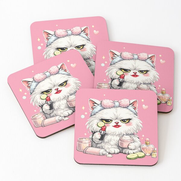 Item preview, Cute Funny Cat Makeup Spa Day Kawaii Kitten  designed and sold by Moody Vibes Studio.