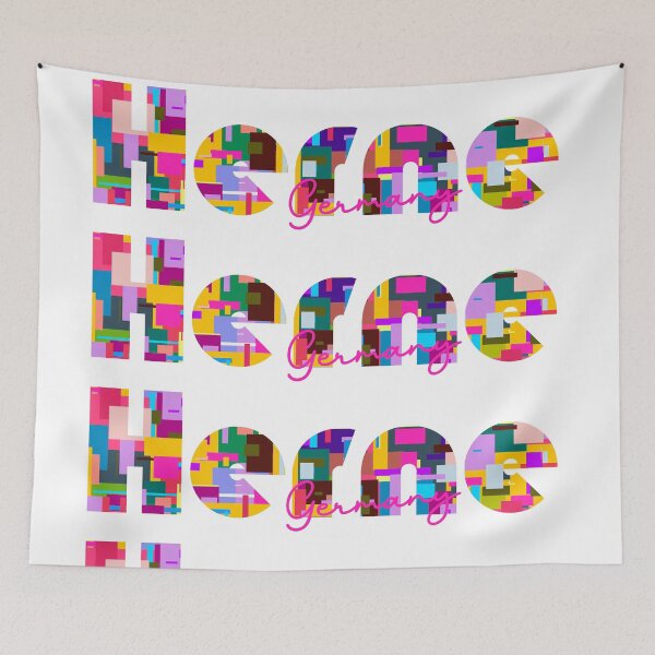 Item preview, Herne, Germany, Vibrant Abstract City Typography Art designed and sold by Wanderful-roads.