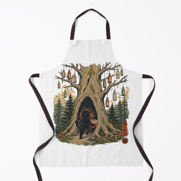 Item preview, Mystic Ramen Cat Forest Vintage Japanese Aesthetic Illustration designed and sold by ZenvyraLab.