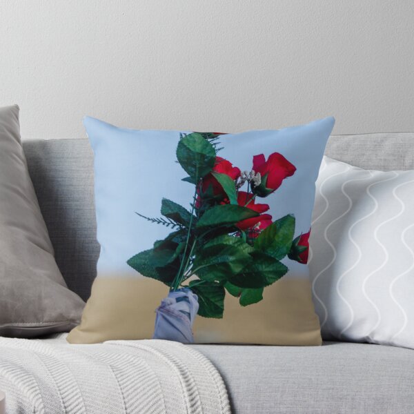 Item preview, Red Rose Bouquet Against Soft Blue Sky With Green Leaves and Wrapped Stem, Romantic Floral Close-Up designed and sold by Nmallia.