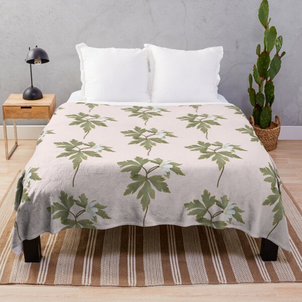 Item preview, Botanical illustration of the white woodland flower Anemonoides nemorosa designed and sold by Grin Katalina Floral Patterns & Cozy Art.