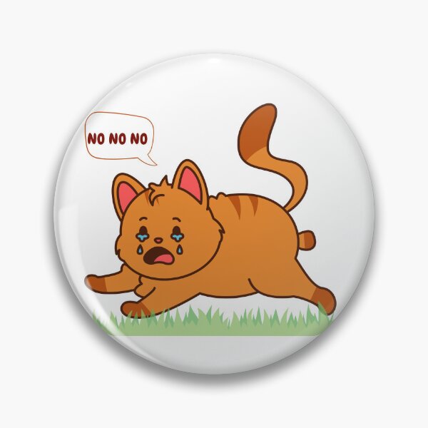 Item preview, Cute Crying Kawaii Cat NO NO NO Funny Meme Cartoon Sticker designed and sold by Pandey14.