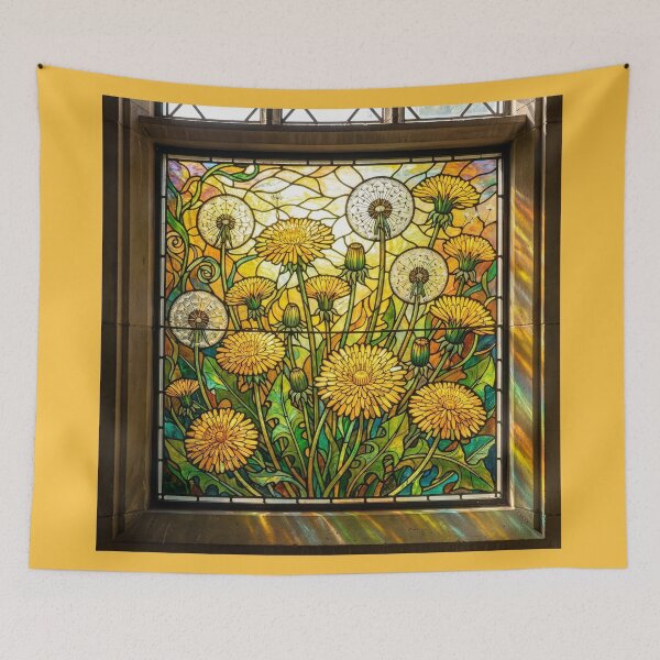 Item preview, Dandelion Stained Glass Window designed and sold by Tridentulus.