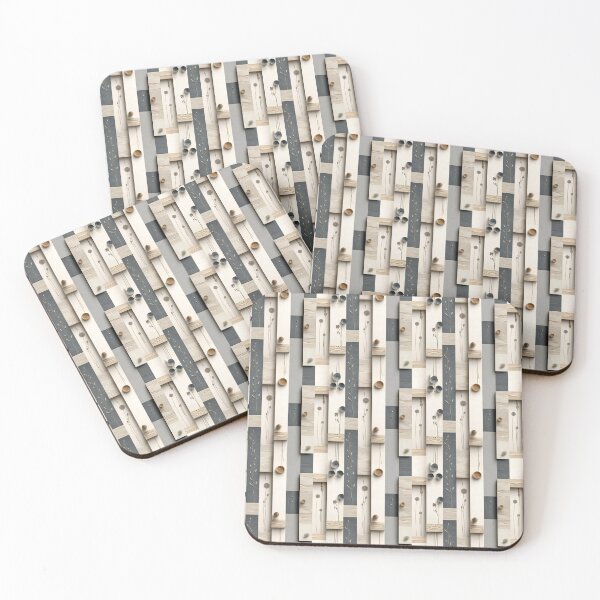 Item preview, Minimalist Wooden Plank Pattern with Bead Details and Floral Accents designed and sold by semenol.