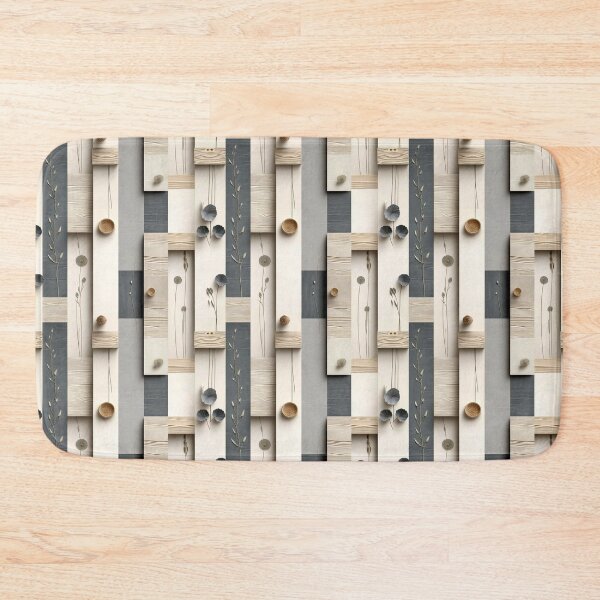 Item preview, Minimalist Wooden Plank Pattern with Bead Details and Floral Accents designed and sold by semenol.