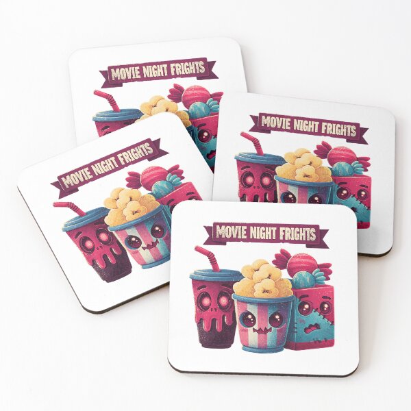 Item preview, Movie Night Frights Cute Horror Snacks – Kawaii Halloween Popcorn and Skull Drink designed and sold by Anastasiia Yurevych.