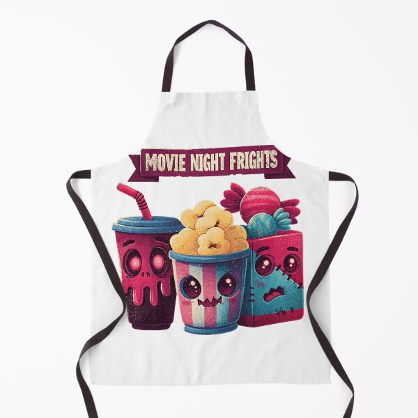Item preview, Movie Night Frights Cute Horror Snacks – Kawaii Halloween Popcorn and Skull Drink designed and sold by Anastasiia Yurevych.