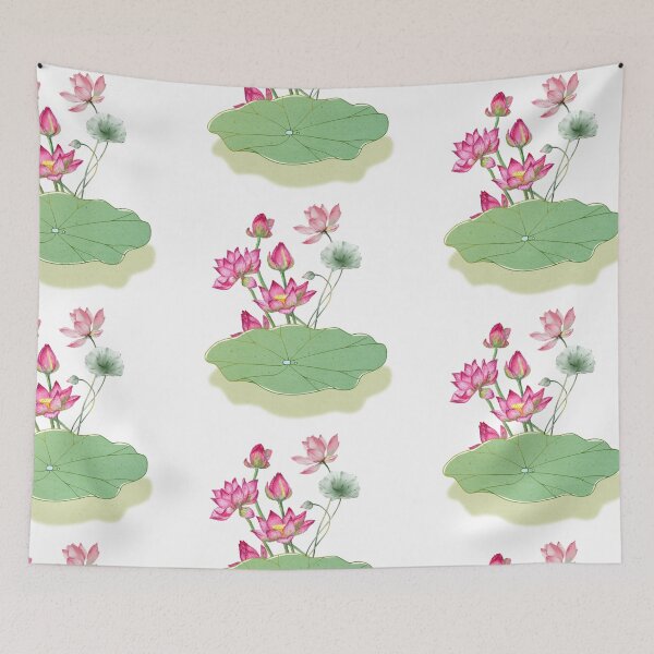 Item preview, Elegant Pink Lotus Flower Illustration Art designed and sold by Cutethings3.