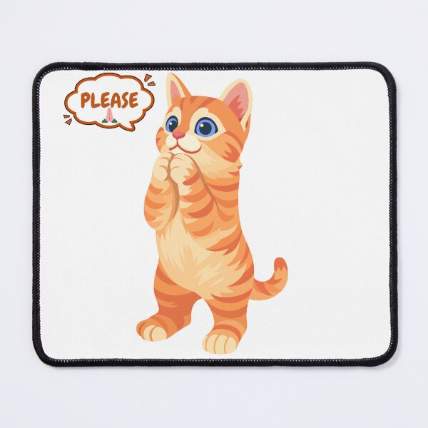 Item preview, Cute Begging Kawaii Cat PLEASE Funny Cartoon Aesthetic Sticker designed and sold by Pandey14.