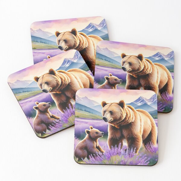 Item preview, Mother Bear and Cub - Lavender Meadow designed and sold by Wildflower Mama Designs.