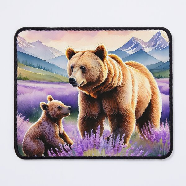 Item preview, Mother Bear and Cub - Lavender Meadow designed and sold by Wildflower Mama Designs.