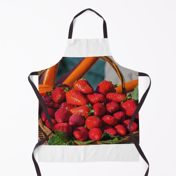Item preview, Fresh Red Strawberries in a Wicker Basket With Green Leaves on a Rustic Market Display designed and sold by Nmallia.