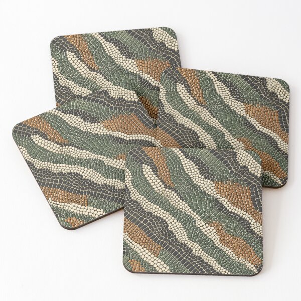 Item preview, Green Brown Crocodile Scale Abstraction Duvet Cover designed and sold by Kentala.