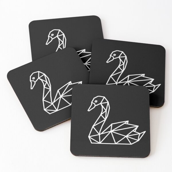 Item preview, Geometric Swan – Minimalist Polygon Line Art Origami designed and sold by Karszul.