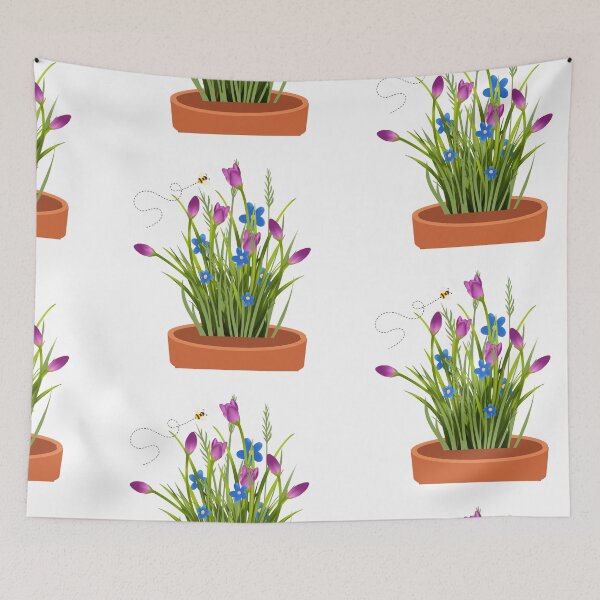 Item preview, Colorful Wildflowers with Butterfly Garden Art designed and sold by Cutethings3.