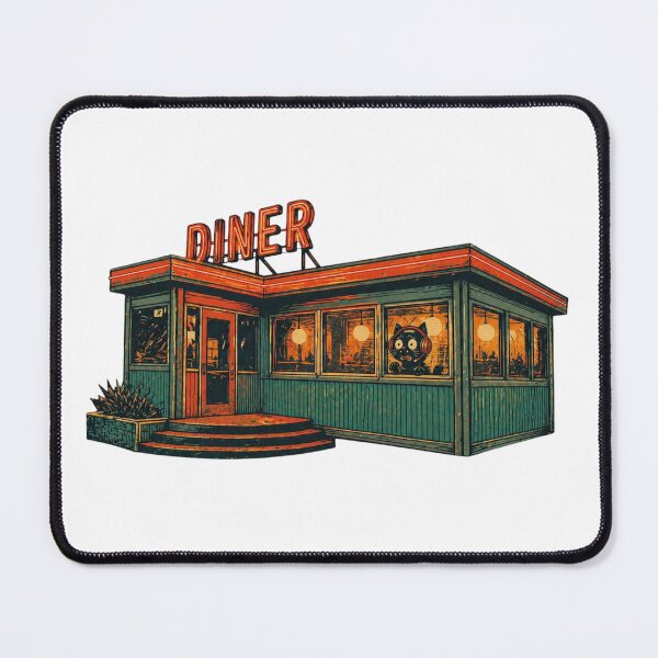 Item preview, Retro Night Diner Aesthetic Vintage Cozy Restaurant Illustration designed and sold by ZenvyraLab.