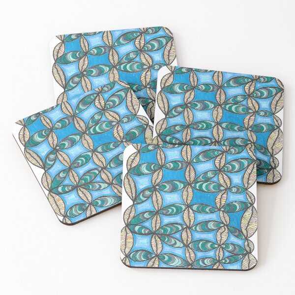 Item preview, Sheldon - Hand Drawn Mussels & Clams Geometric Pattern designed and sold by AJPrettyObscene.