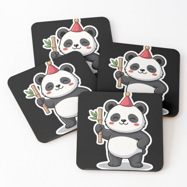 Item preview, Cute Party Panda with Bamboo - Happy Birthday Celebration designed and sold by Radhestore.
