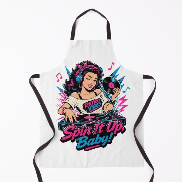 Item preview, Retro Vibes Shake It Up Baby Pinup - 80s 90s Music DJ Girl designed and sold by chattsuede.