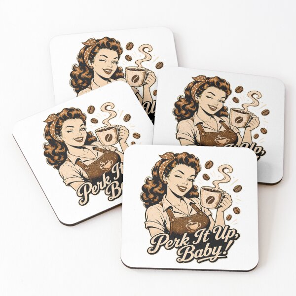 Item preview, Perk It Up Baby Coffee Pinup | Vintage Barista Aesthetic designed and sold by chattsuede.